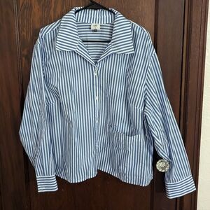 Cabi Prep School Blue Striped Women's Top XL